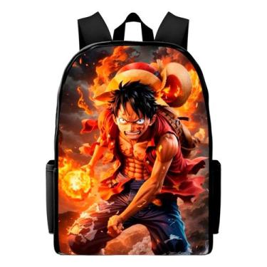 Imagem de Bolsa Infantil Masculina Desenho Luffy one Piece Mochila Escolar lança