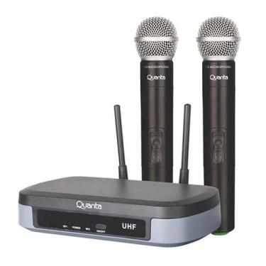 Imagem de Microfone Quanta QTMWU104 2 Microfones / Bivolt - Preto