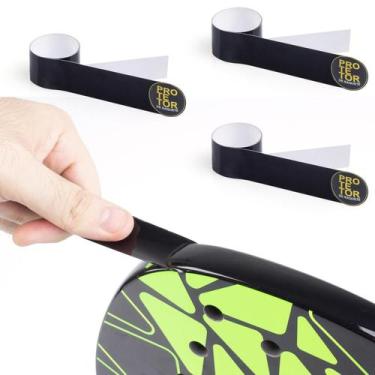 Imagem de Fita Protetora Raquete De Beach Tennis Preto Brilhante - 3 Un - Transp