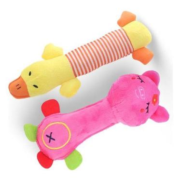 Imagem de Kit 2 Brinquedos De Pelúcia Para Cães Pet Cachorros Pequeno Porte e Fi