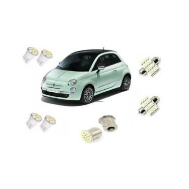 Imagem de Kit Lampadas Led Fiat 500 Teto Farolete Placa Ré - Blue Lion