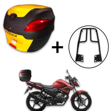 Imagem de Baú 29 Litros Awa Proos + Bagageiro  Fazer 150 2014+, Amarelo