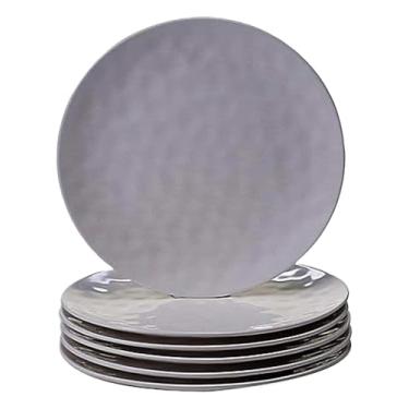 Imagem de Certified International Pratos de jantar de melamina cor sólida creme 28 cm (pacote com 6)