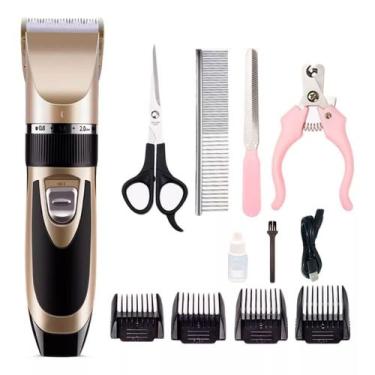 Imagem de Kit Máquina De Tosa Pets Gato Cachorro Tosador Profissional - DESERT E
