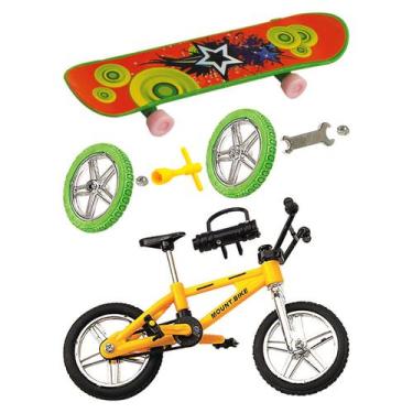 Imagem de Brinquedo Mini Bicicleta Bmx E Skate De Dedo Com Acessórios - Art Brin