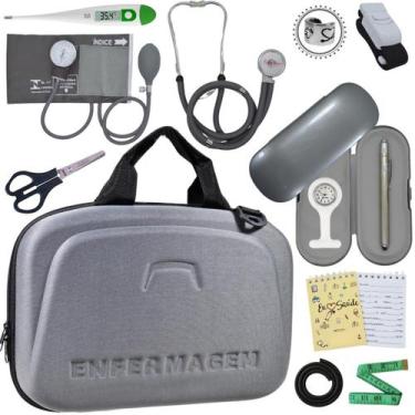 Imagem de Kit Enfermagem Estagio Super Luxo Maleta Incoterm - Love Saúde, Rosa