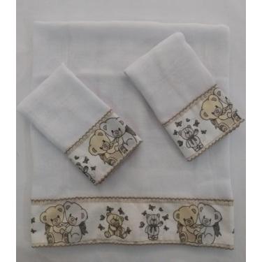 Imagem de Kit De Fralda Para Bebês - Menina /Menino - 1 Fralda De Ombro - 2 Fral
