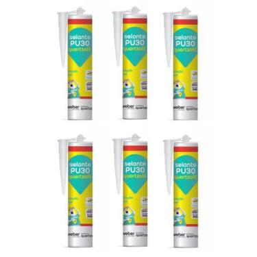 Imagem de Kit 6 selante vedante pu30 bege bisnaga 300ml pro quartzolit