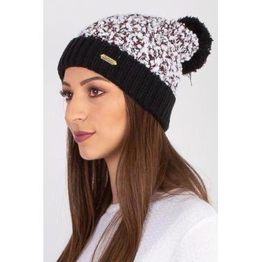 Imagem de Gorro feminino de malha com pompom 60020 - Domizia, Preto