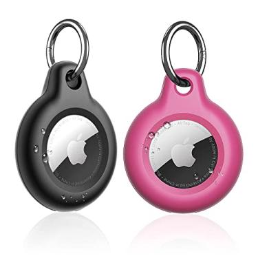 Imagem de Supfine Suporte impermeável para AirTag, pacote com 2 chaveiros, capa protetora para rastreador de corpo inteiro com chaveiro para Apple Tags, capa IPX8 para carteira, bagagem, gato, cachorro, animais