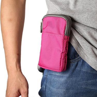 Imagem de Bolsa masculina com clipe de cinto para celular, bolsa de ombro com alça, bolsa mensageiro de ombro para viagem ao ar livre, bolsa mensageiro de ombro para smartphone, bolsa de cintura com bolso e