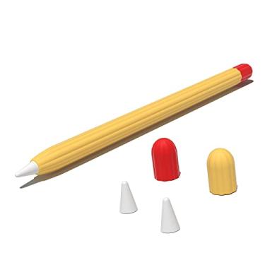 Imagem de Stweap Estojo de lápis clássico compatível com Apple Pencil capa de 1ª geração, design clássico, aderência perfeita, pele protetora, silicone premium (laranja)