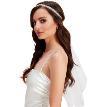 Imagem de xo, Fetti Véu de decoração de despedida de solteira - véu de cristal | chá de panela | presente de noiva + decorações de noivado, Branco, 1 Count (Pack of 1)