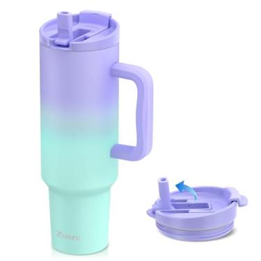 Imagem de Zukro Copo de 1,5 L com Alça e Canudo, Isolado Triplo a Vácuo, Aço Inoxidável, THERMOS, Sem Suor, Para Casa e Viagem