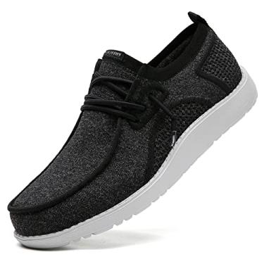 Imagem de ITAZERO Sapatos masculinos extra largos – 4E a 5E bico largo para homens 2GG largura larga pés inchados – Mocassins masculinos e slip-ons com palmilha de suporte de arco para fascite plantar, 02hs