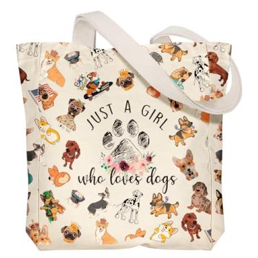 Imagem de Miss Adola Sacola de lona pesada estética - com bolso para mulheres tamanho grande 35,5 cm × 40,6 cm × 8,5 cm Sacos de algodão para compras, Filhote de cachorro, One Size