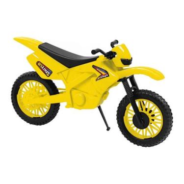 Imagem de Motinha De Brinquedo New Moto Cross 18 Cm Na Solapa - Bs Toys, Amarelo