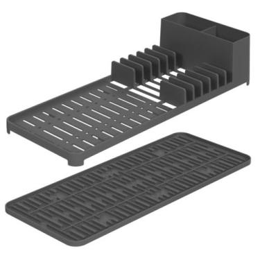 Imagem de Escorredor De Louça E Tapete De Copo Compacto Single Grafite - Brinox