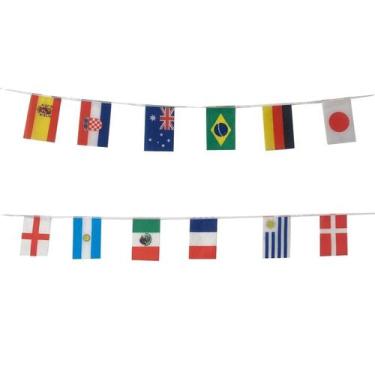 Imagem de Varal de Bandeiras Países 12 Bandeiras - 3,2m - Extra Festas