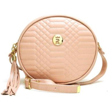Imagem de Bolsa Feminina Pequena Transversal Redonda Blogueira Moderna - Rubim C