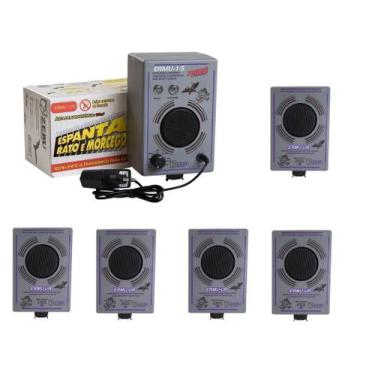 Imagem de Kit Repelente Eletrônico Espanta Rato E Morcego Zebu Turbo 900m² +5 Em