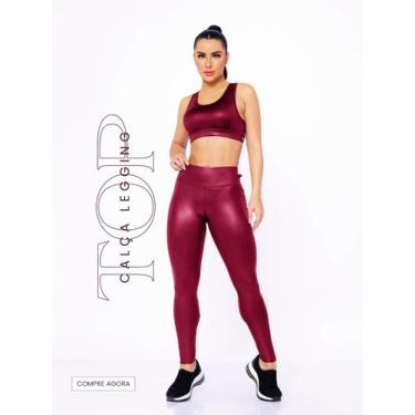 Imagem de Conjunto Sensacional Top Nadador e Calça Legging em Cirrê Conforto no 