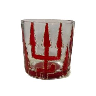 Imagem de Copo Whisky de Vidro Exú Tridente Vermelho 230 ml Nadir Luxo - META AT