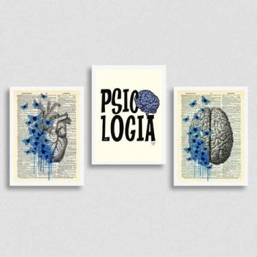 Imagem de kit 3 Quadros Psicologia Razão E Emoção 24x18cm - Quadros On-line, Mad