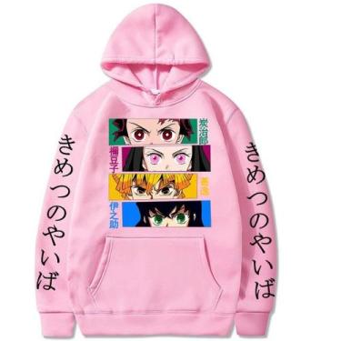 Imagem de Moletom Canguru Demon Slayer Kimetsu No Yaiba Anime Mangá Blusa Unisse