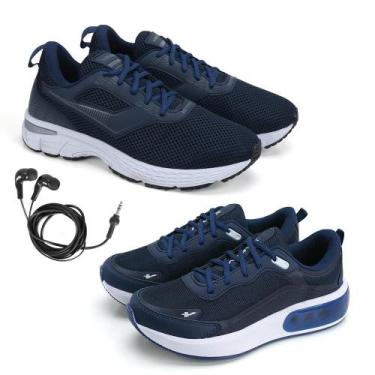 Imagem de Tênis Masculino Fitness Esporte + Fone de Ouvido Fio Kit 2 - BFK, 34, 