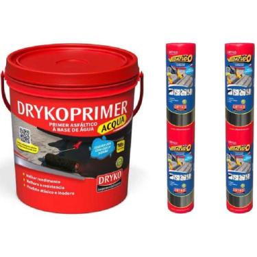 Imagem de Primer Asfáltico 18 Litros com 2 Fita Autoadesiva Vedatudo DRYKO