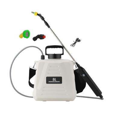 Imagem de Fenteer Pulverizador elétrico varinhas retráteis névoa spray multiuso modo duplo pulverizador de água jardim para limpeza doméstica, 8L Branco