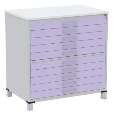 Imagem de Mapoteca 10 Gavetas Pandin 120 cm (Larg) Inmetro Tampo MDP Branco Estr