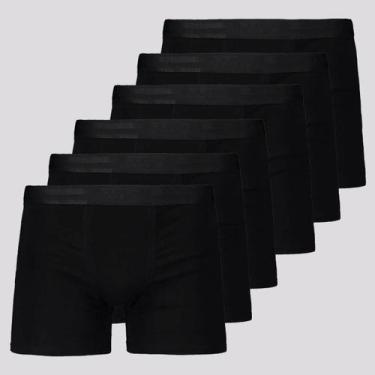 Imagem de Kit 6 Cuecas Boxer Lupo Elastic Soft Preta, GG