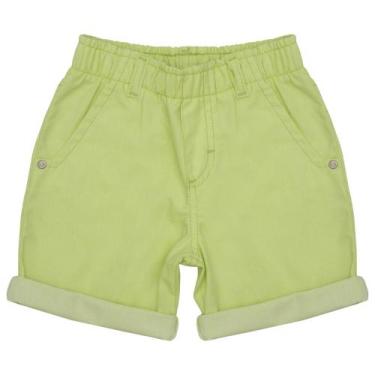 Imagem de Shorts Infantil Look Jeans Sarja Collor, Verde, 4