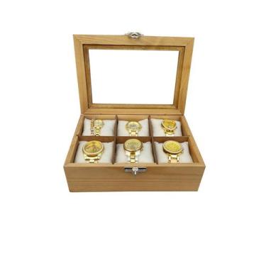 Imagem de Estojo/Caixa Cerejeira Rústica P/06 Relógios - Hobby Artesanato