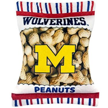 Imagem de NCAA Michigan Wolverines Brinquedo de pelúcia fino para cães e gatos – Brinquedo de pelúcia mais fofo para cães e gatos com um belo nome/logotipo do time de beisebol