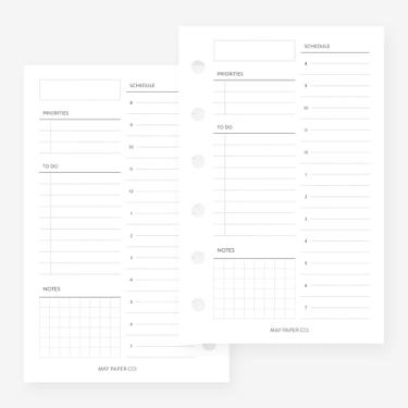Imagem de Refil de agenda de bolso diário nº 04 sem data para fichário de bolso tamanho 6 anéis 8 x 5