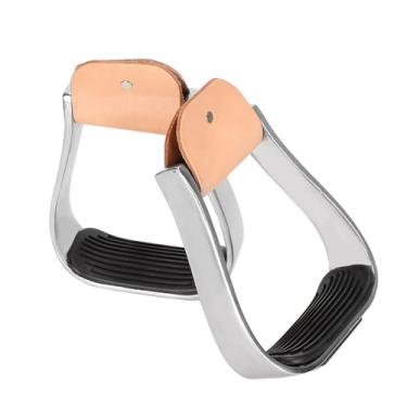 Imagem de Overshoe Ocidental Cavalo Sela Tack Alumínio Amortecido Estribos Ocidentais Superior Almofada Antiderrapante para Desempenho de Equitação