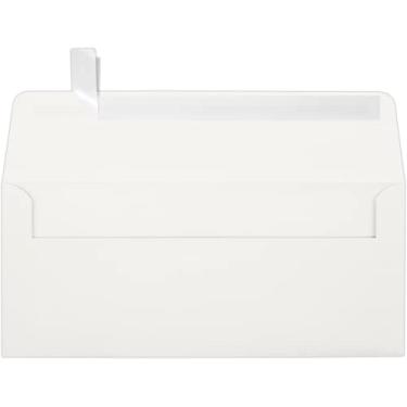Imagem de LUXPaper #10 Envelopes quadrados com aba em 36 kg. 100% algodão branco natural, envelopes empresariais para cartas corporativas e documentos legais com descascar e prensar, pacote com 50, tamanho envelope 10 x 24 cm (Off-White)