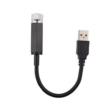 Imagem de Mini lâmpada de projeção LED estrela noite, projetor de estrela de teto de carro USB, luz noturna de atmosfera de teto, lâmpada de projeção LED para festa no quarto (preto1)