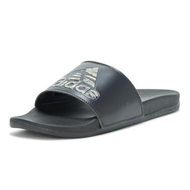 Imagem de adidas Sandália esportiva unissex Adilette Comfort, Preto/prata seixo/preto, 19 Women/18 Men