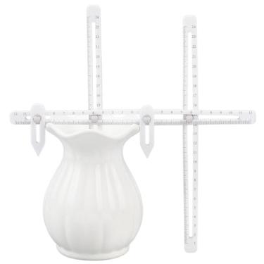 Imagem de WEBEEDY Conjunto de medidor de arremesso de cerâmica para medir altura e largura, conjunto de ferramentas de combinação de medição de cerâmica régua de cerâmica ajustável ferramentas de medidor de