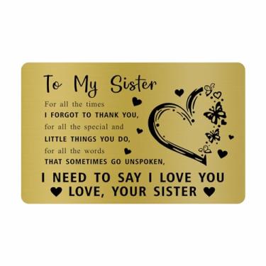 Imagem de Levole Sister Gifts - Cartão de carteira gravado, 8,5 x 5,4 cm - Ideias de presente de Ação de Graças e Aniversário