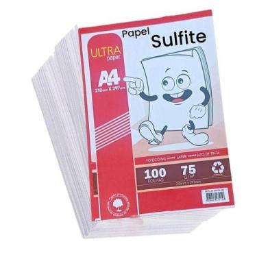 Imagem de Papel Sulfite A4 Ultra Paper 100 folhas 75g Branco