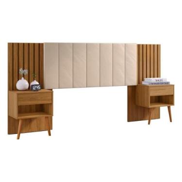 Imagem de Cabeceira Queen Extensivel Estofada Com Mesa de Cabeceira Zara Shop Jm