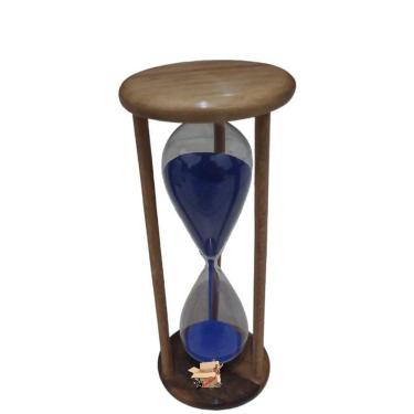 Imagem de Ampulheta Retro Em Madeira E Vidro Areia Decoração Tamanho P