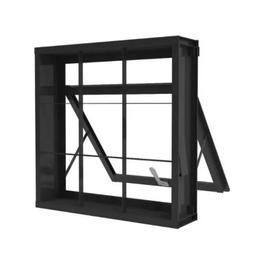 Imagem de Portinhola Janela Vitro Grade Basculante 50X50 Aço Fecho