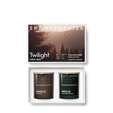Imagem de Skandinavisk Conjunto de 2 velas perfumadas para presente Twilight, Skog 'Forest' e Hygge 'Cosiness', fórmula vegana, 2 x 65 g.