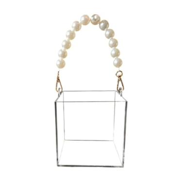 Imagem de rockible Bolsa de flores acrílica portátil, cesta de flores em acrílico para casamento, para dia de ação de graças, arranjo floral, loja de flores, 12cmx12cmx12cm